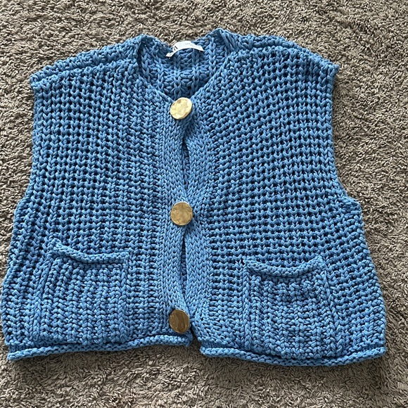 Zara Tops - Zara Blue Knit Vest